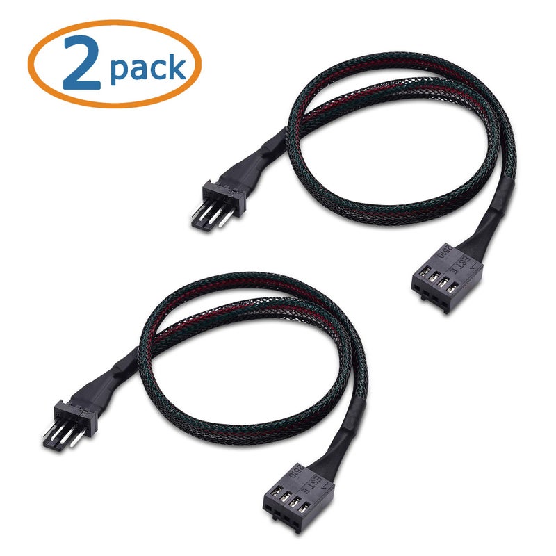 Cable Matters كابل ماترز 2-باك كابل تمديد مروحة 4 دبابيس PWM - 12 بوصة - Image 2